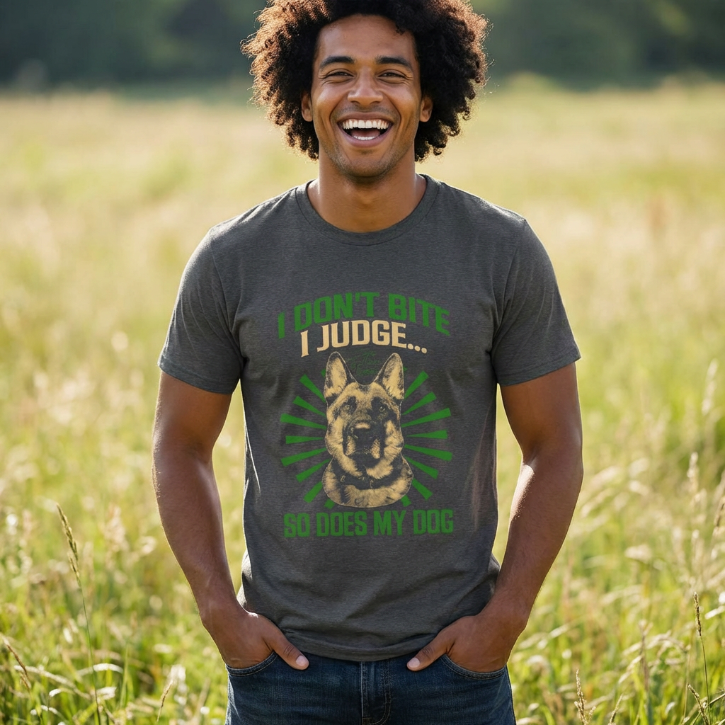 I Don’t Bite I Judge T-Shirt — German Shepherd Dog Lovers Tee (Unisex)
