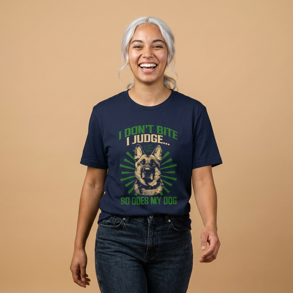 I Don’t Bite I Judge T-Shirt — German Shepherd Dog Lovers Tee (Unisex)