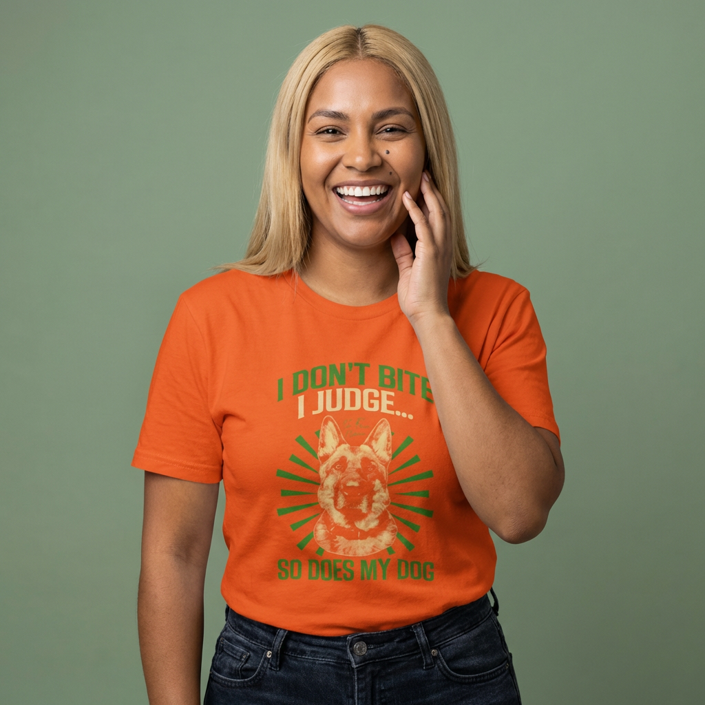 I Don’t Bite I Judge T-Shirt — German Shepherd Dog Lovers Tee (Unisex)