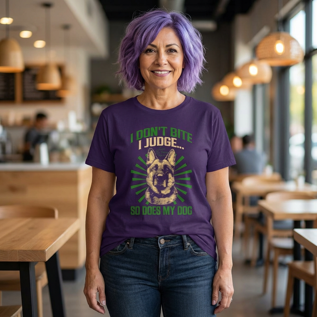I Don’t Bite I Judge T-Shirt — German Shepherd Dog Lovers Tee (Unisex)